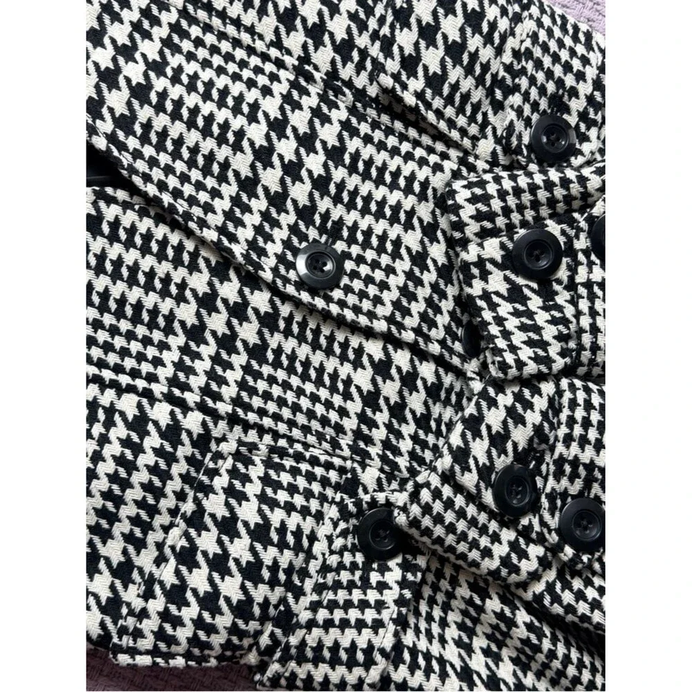 Candie's Houndstooth Coat Jacket Small Black White Academia Preppy - Picture 4 of 5
